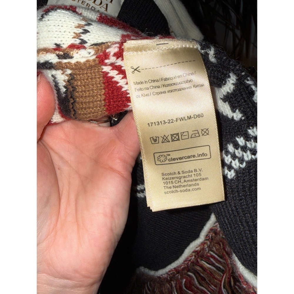 Scotch Soda Amsterdam Bohemian Aztec Star Fringe Kimono Cardigan Sweater - Picture 13 of 15
